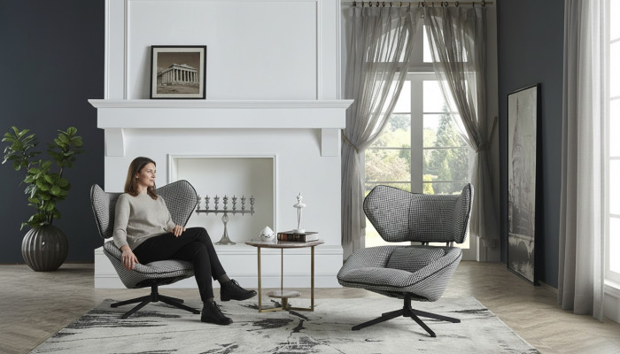 Lounge Luxury Television Club Upholstered Seat Design Armchair Couch Sofa Relax Fabric