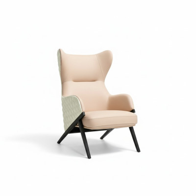 Armchair Design Couch Sofa Seat Luxury Beige New Relax Leather Lounge Club Upholstery
