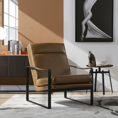 Armchair Design Couch Sofa Relax Leather Lounge Luxury TV Club Upholstered Seat