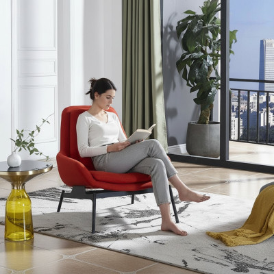 Luxury Chair Upholstery Cocktail Relax Lounge Club Chairs Furniture Design Armchair Red
