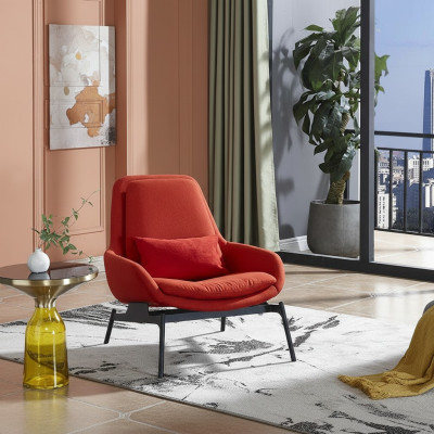 Luxury Chair Upholstery Cocktail Relax Lounge Club Chairs Furniture Design Armchair Red