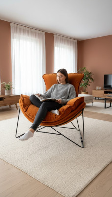 Luxury Chair Upholstery Cocktail Relax Lounge Club Chairs Furniture Design Armchair Orange