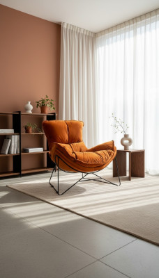 Luxury Chair Upholstery Cocktail Relax Lounge Club Chairs Furniture Design Armchair Orange