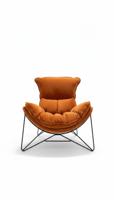 Luxury Chair Upholstery Cocktail Relax Lounge Club Chairs Furniture Design Armchair Orange