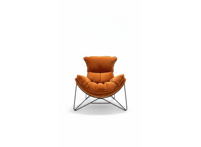 Luxury Chair Upholstery Cocktail Relax Lounge Club Chairs Furniture Design Armchair Orange