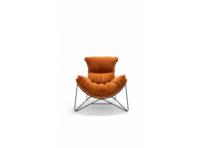 Luxury Chair Upholstery Cocktail Relax Lounge Club Chairs Furniture Design Armchair Orange