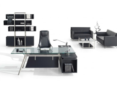 Moderner Wandregal aus MDF und Edelstahl in Schwarz