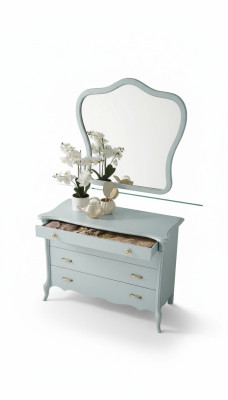 Mirror dresser cabinet chest of drawers bedroom set wood modern style dressing table