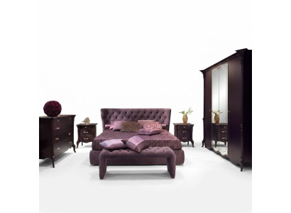 Bedroom Italian furniture set luxury Chesterfield 6-piece solid wood