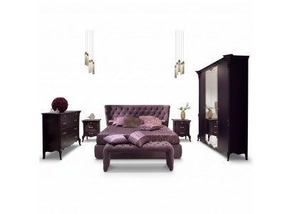 3-piece bedroom set bed 2x nightstand console double upholstered beds hotel