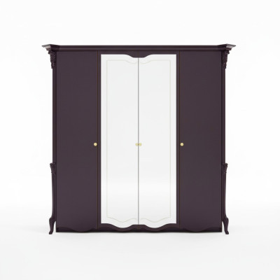 Beautiful wardrobe with mirrored doors in elegant Italian design