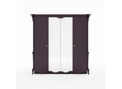 Beautiful wardrobe with mirrored doors in elegant Italian design