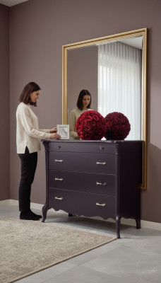 Chest of drawers with 4 drawers sideboard wooden cabinet dresser chests of drawers purple