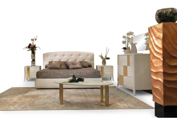 Italian-style furniture 4-piece set bed + 2x bedside tables + dresser bedroom