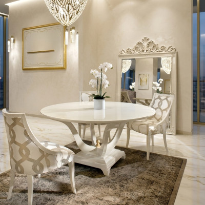 Round table dining room round wood tables design original furniture Italian furniture