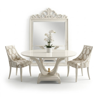 Round table dining room round wood tables design original furniture Italian furniture