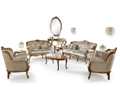 Italian furniture sofa set group classic seating solid wood