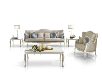Italian furniture 3-seater classic baroque rococo sofa textile fabric couch new