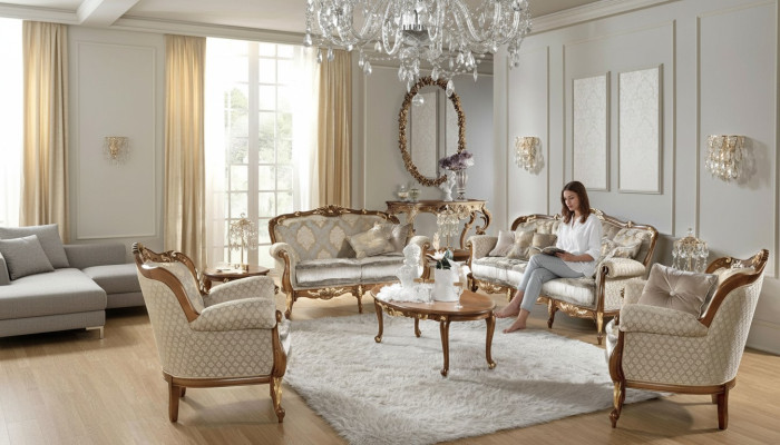 Sofa Baroque Rococo Classic Three-Seater 3-Seater Couch Upholstered Sofas Couches