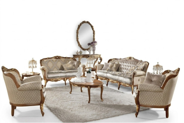 Sofa Baroque Rococo Classic Three-Seater 3-Seater Couch Upholstered Sofas Couches