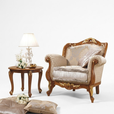 Textile Armchair 1-Seater Sofa Upholstered Sofas Design Luxury Classic Baroque Rococo