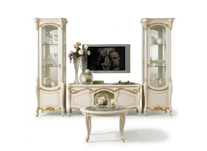 Classic Living Room Wall Cabinet Sideboard TV Stand Shelf Walls Closet 3-piece.
