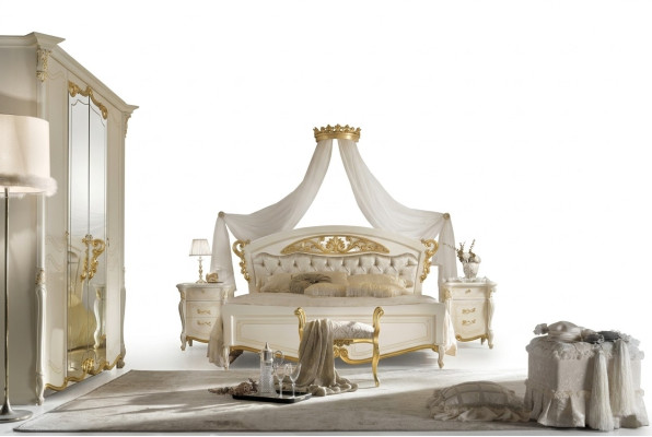 Italian bedroom furniture luxury designer bed double beds gold
