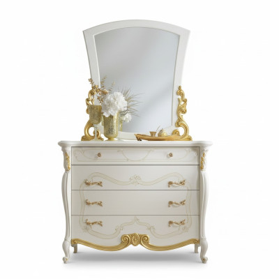 Elegant style furniture bedroom wardrobe dresser classic sideboard with mirror