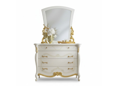 Elegant style furniture bedroom wardrobe dresser classic sideboard with mirror