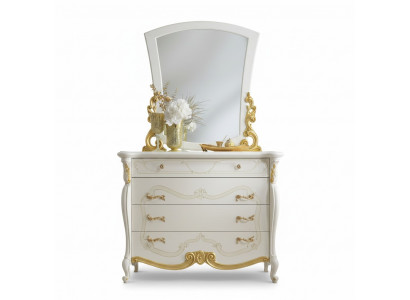 Elegant style furniture bedroom wardrobe dresser classic sideboard with mirror