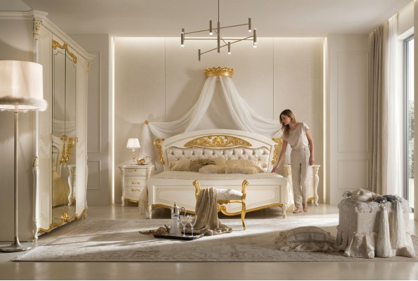 Wedding bed double marriage beds classic Italian style furniture baroque
