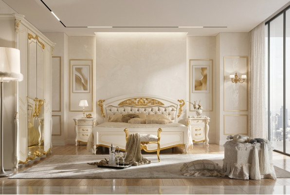 Wedding bed double marriage beds classic Italian style furniture baroque