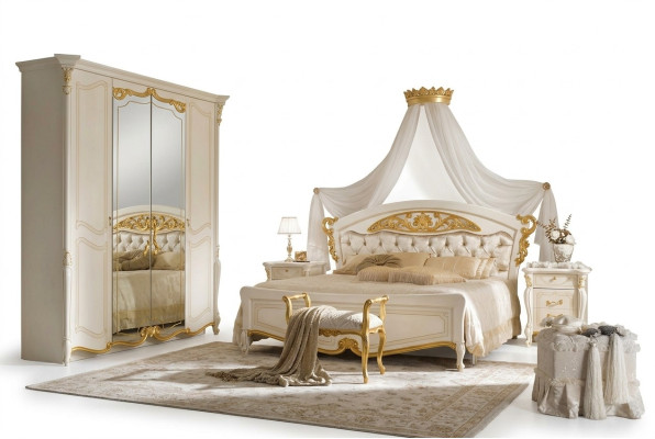 Wedding bed double marriage beds classic Italian style furniture baroque