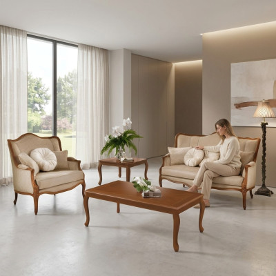 Sofa set 3+2 seater set design sofa upholstered couches couch classic 2 pieces solid wood