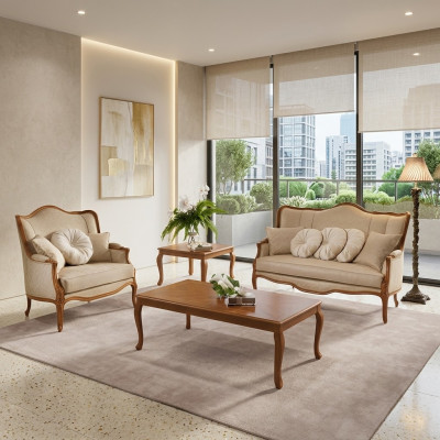Sofa set 3+2 seater set design sofa upholstered couches couch classic 2 pieces solid wood