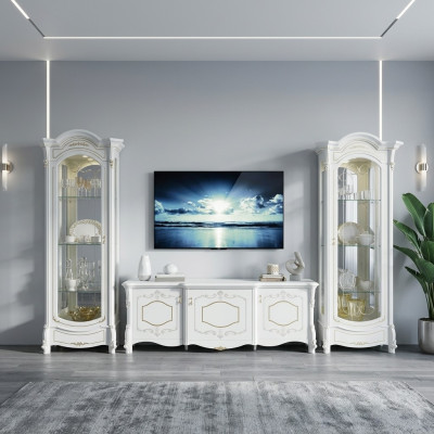 Italian Style Furniture - Living Room 3 Piece Set Living Room Display Cabinet rtv xlmoebel ®