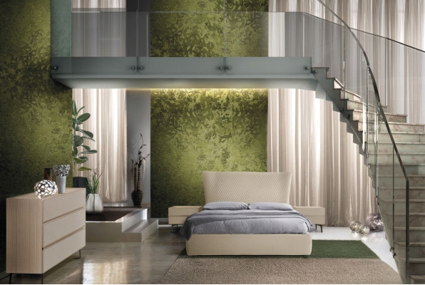 3-piece bedroom set: bed, 2x nightstand, console bed, hotel double padding