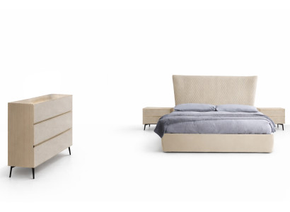 3-piece bedroom set: bed, 2x nightstand, console bed, hotel double padding