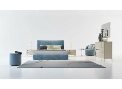 3 piece bedroom set bed 2x bedside table console upholstered double beds hotel