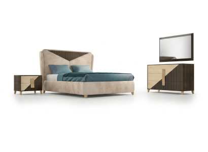 3-piece bedroom set: bed, 2 beds, nightstand console, double hotel