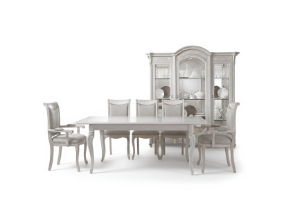 Italian Dining Room Furniture Set Dining Group Cabinet Table 6x Chairs 8-piece.