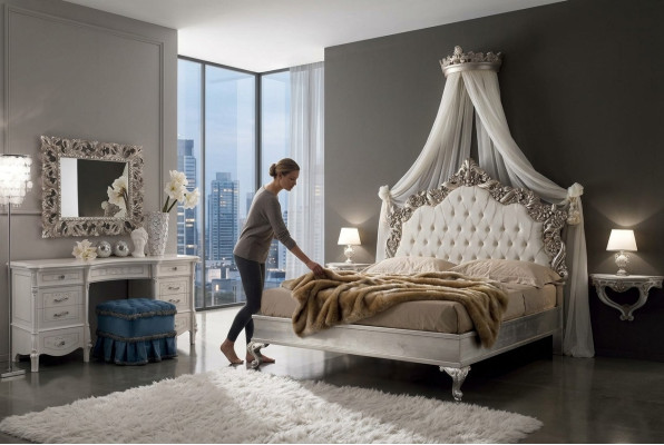 Bed + 2x Nightstand 3 pcs. Bedroom Set Design Modern Luxury Chesterfield