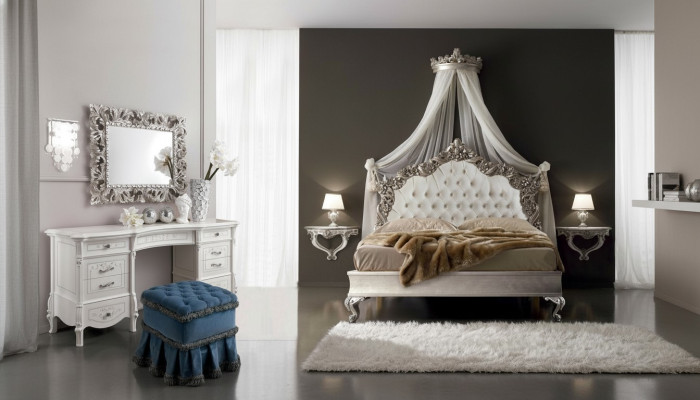 Bed + 2x Nightstand 3 pcs. Bedroom Set Design Modern Luxury Chesterfield