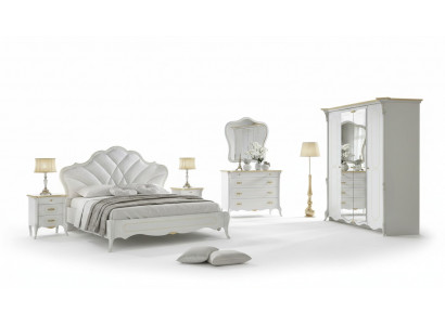 Bedroom set baroque bed nightstand dresser bed furniture 6-piece solid wood