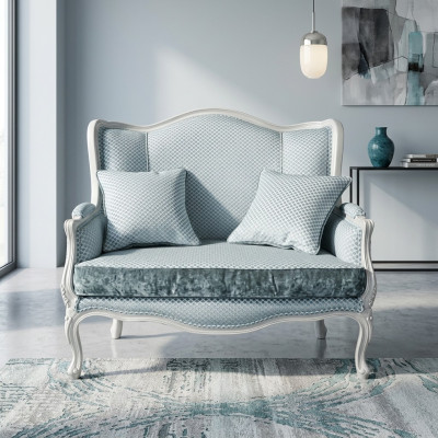Couch Textile Fabric Sofa Noble Design Designer 2-Seater Furniture Classic Furniture