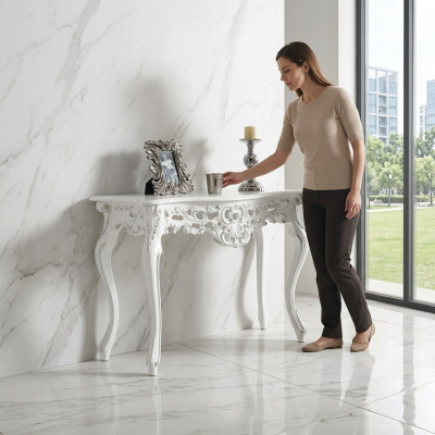 Designer luxury console table consoles wooden design silver classical new