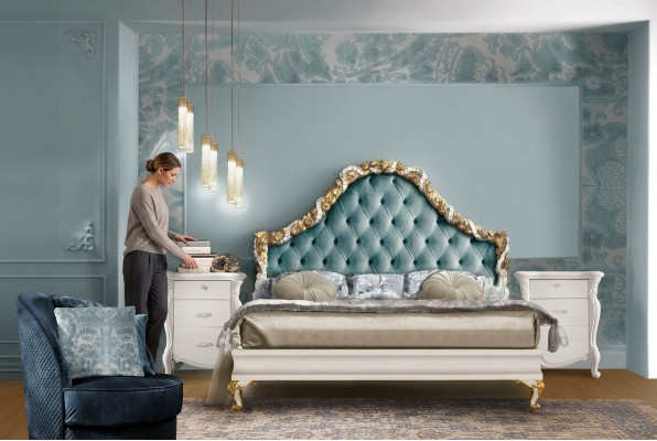 3-piece bedroom set bed with 2 bedside nightstands console hotel beds double upholstered