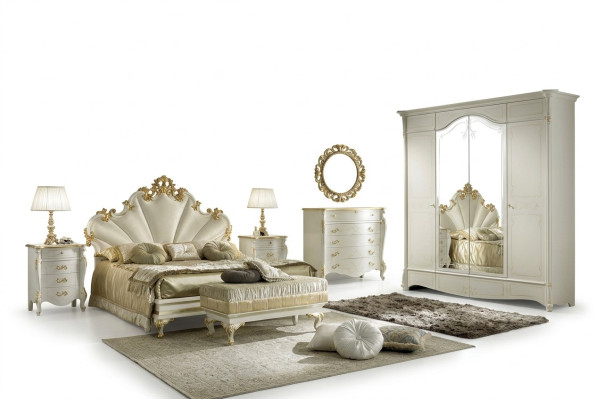 Bed Nightstand Dresser 6-piece Bedroom Set Solid Wood Design Luxury