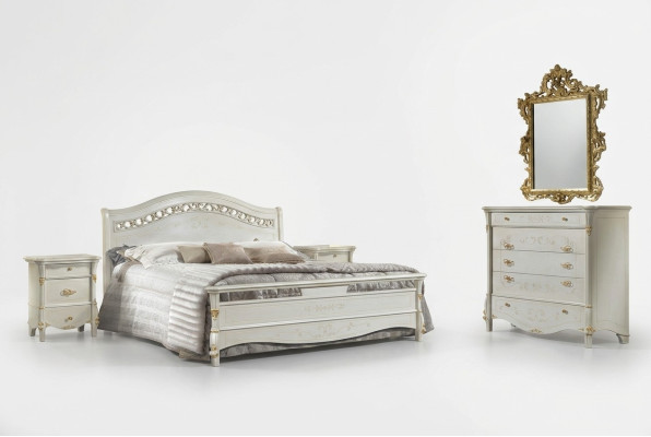 Bedroom set bed + 2x nightstand upholstered luxury beds double hotel beds