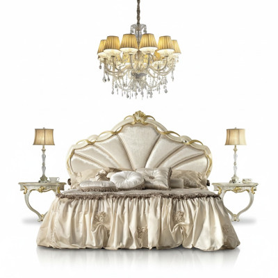 Design Bedroom 3-piece. Bed 2x Nightstand Classic Luxury Bed Set Furniture